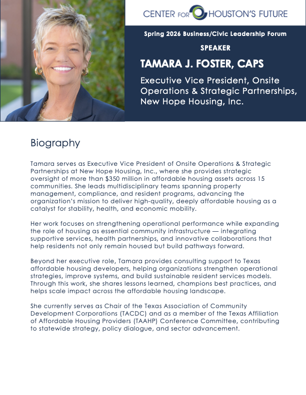TAMARA J. FOSTER, CAPS Executive Vice President, Onsite Operations & Strategic Partnerships, New Hope Housing, Inc.